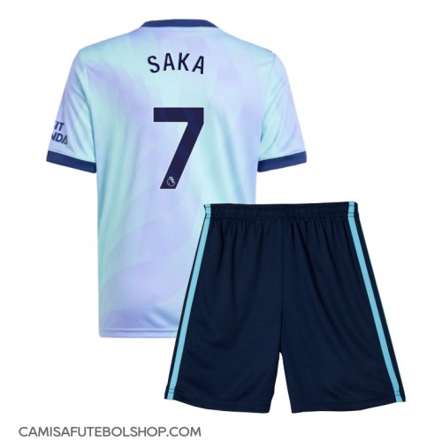 Camisa de time de futebol Arsenal Bukayo Saka #7 Replicas 3º Equipamento Infantil 2024-25 Manga Curta (+ Calças curtas)